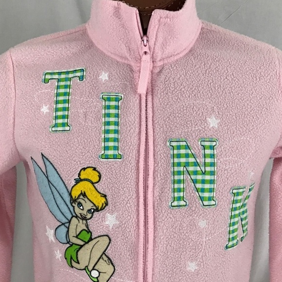 Disney Pink Tinkerbell Fuzzy Soft Fleece Zip L - Picture 3 of 7